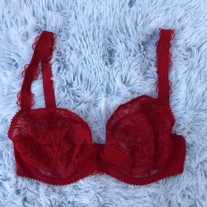 Maison Lejaby Theodora Balconette Bra in Red
